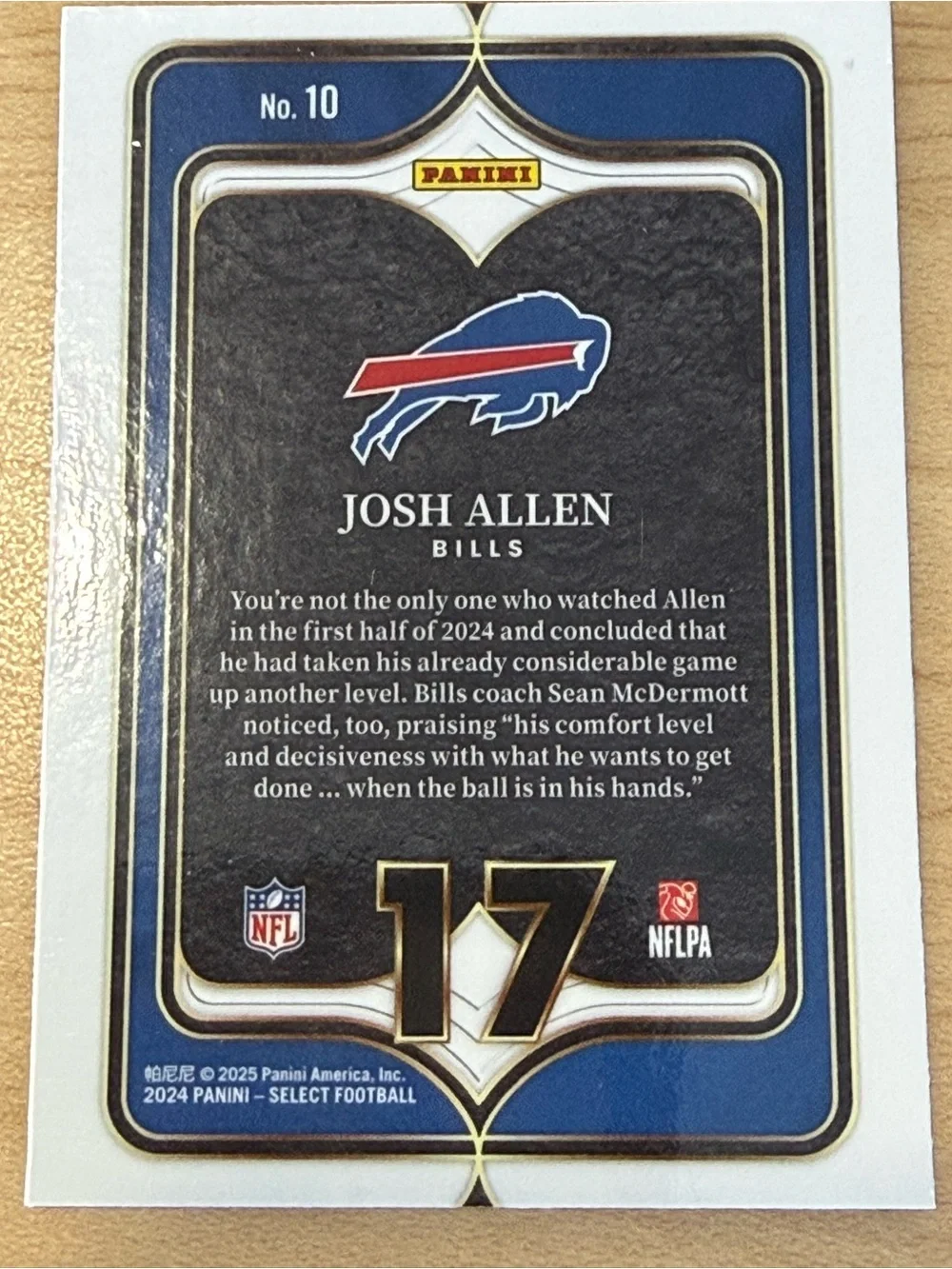 2024 Panini Select - Select Numbers Josh Allen #10